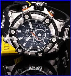 Invicta Men NAUTICAL BOLT CHRONOGRAPH Silver Black Dial Strap 52mm Stylish Watch