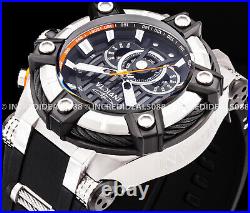 Invicta Men NAUTICAL BOLT CHRONOGRAPH Silver Black Dial Strap 52mm Stylish Watch