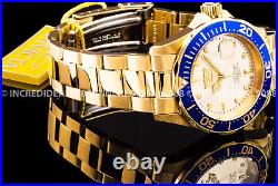 Invicta Men PRO DIVER 18Kt Dial Blue Case Bracelet Fashion Elegant GOLD Watch