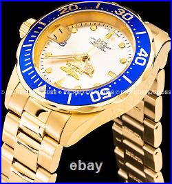 Invicta Men PRO DIVER 18Kt Dial Blue Case Bracelet Fashion Elegant GOLD Watch