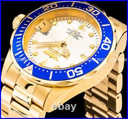 Invicta Men PRO DIVER 18Kt Dial Blue Case Bracelet Fashion Elegant GOLD Watch