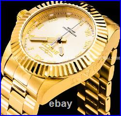 Invicta Men PRO DIVER 18k GOLD Plated Coin Edge Bezel EXTRA Bracelet SS Watch