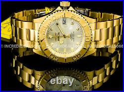 Invicta Men PRO DIVER AUTOMATIC Champagne Dial 18K Gold Bracelet 40mm Watch