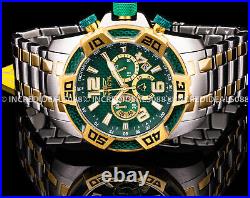 Invicta Men PRO DIVER CHRONOGRAPH Green Gold Silver Dial Bracelet 50mm Watch
