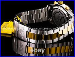 Invicta Men PRO DIVER Chronograph Blue Dial Bezel Silver 18K Gold Bracelet Watch