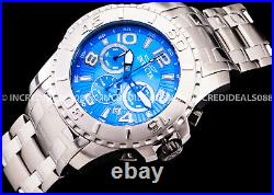 Invicta Men PRO DIVER SCUBA CHRONOGRAPH Blue Dial Silver Bracelet 48mm Watch