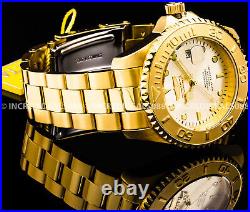 Invicta Men Pro Diver Automatic 18k GOLD PLATED CHAMPAGNE Dial 47mm Watch