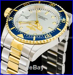 Invicta Men Pro Diver Blue Coin Edge Bezel Gold'N Silver SS 200M Bracelet Watch