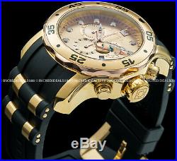 Invicta Men Pro Diver Scuba Chronograph 18Kt Gold & Rose Gold Black Strap Watch