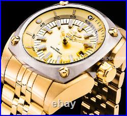 Invicta Men RESERVE AUTOMATIC Silver Bezel 18Kt Gold Dial Polish 48mm SS Watch