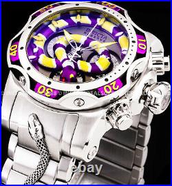 Invicta Men RESERVE VENOM SNAKE SWISS MVT Chronograph Purple Silver 52mm Watch
