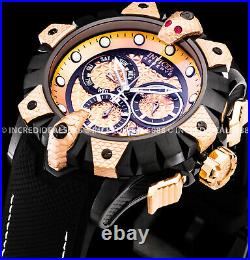 Invicta Men RESERVE VIPER VENOM Swiss Chronograph Rose Gold Black Strap SS Watch