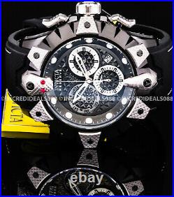 Invicta Men RESERVE VIPER VENOM Swiss Chronograph Silver Black Strap SS Watch