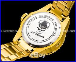 Invicta Men Reserve Pro Diver Hydromax Skull Swiss Mvt GMT 18K Gold 52mm Watch