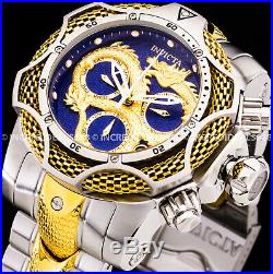 Invicta Men Reserve Venom Dragon 18K Gold Blue Silver Two Tone Chronograph Watch