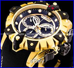 Invicta Men Reserve Viper Venom Swiss Chronograph 18K Gold Black Strap SS Watch