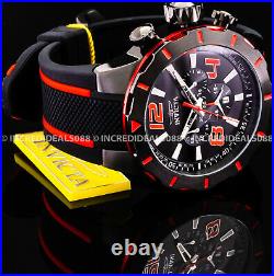 Invicta Men S1 RALLY TURBO CHRONOGRAPH Black Red Polyurethane Strap 53mm Watch