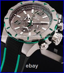 Invicta Men S1 RALLY TURBO Chronograph GUNMETAL Case Dial GREEN BLACK Watch