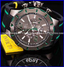 Invicta Men S1 RALLY TURBO Chronograph GUNMETAL Case Dial GREEN BLACK Watch