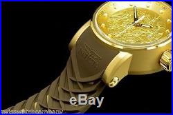 Invicta Men S1 Yakuza Dragon 24J Automatic 18K Matte Gold IP Brown Strap Watch