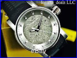 Invicta Men S1 Yakuza Dragon Automatic NH35A Silver Tone SS Silicone Strap Watch