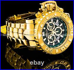 Invicta Men SEA HUNTER HIGH POLISH Green Dial 18K Gold Bracelet 58mm Watch 31427
