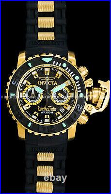 Invicta Men SEA HUNTER TORPEDO Swiss Chronograph Gold Tone Black Dial SS Watch