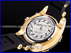 Invicta Men SPEEDWAY CHRONOGRAPH 18K GOLD Plated Dial Case Black Strap SS Watch