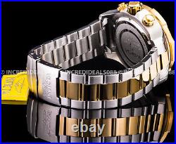 Invicta Men SPEEDWAY CHRONOGRAPH Blue 18K GOLD Plate Dial Silver Bracelet Watch