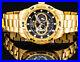 Invicta Men SPEEDWAY Quartz BLACK Dial Bracelet 50mm SS 18Kt GOLD Watch