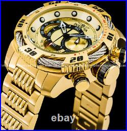 Invicta Men SPEEDWAY VIPER CHRONOGRAPH 18K GOLD Plated Dial Bracelet SS Watch