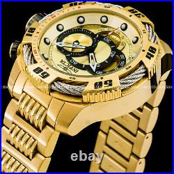Invicta Men SPEEDWAY VIPER CHRONOGRAPH 18K GOLD Plated Dial Bracelet SS Watch