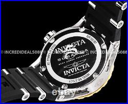 Invicta Men SUBAQUA SPECIALTY 18K GOLD Plate Silver Blue Dial Black Strap Watch