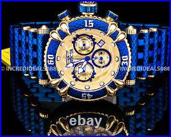 Invicta Men SUBAQUA TALON CHRONOGRAPH 18K Gold Dial Blue Label Bracelet SS Watch