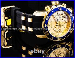 Invicta Men Scuba Pro Diver 18Kt Gold Plate Chronograph Champagne Watch 17881