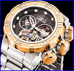 Invicta Men Subaqua Sea Dragon Swiss Chronograph Rose Gold Bezel Silver Watch