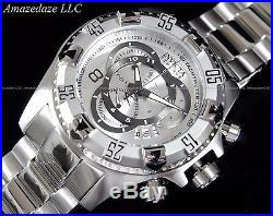 Invicta Men Swiss Chronograph Silver Dial Stainless Steel Excursion Touring Watc