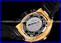 Invicta Men THUNDERBOLT CHRONOGRAPH 18K GOLD Plate Black Dial Nautical Watch
