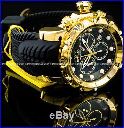 Invicta Men Venom Gen II Chronograph 18k Gold Case Black Dial Strap Watch 26244
