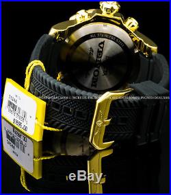 Invicta Men Venom Gen II Chronograph 18k Gold Case Black Dial Strap Watch 26244