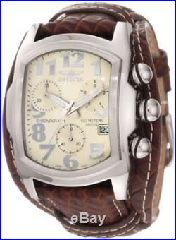 Invicta Men's 11322 Lupah Chronograph Beige Dial Brown Leather Watch