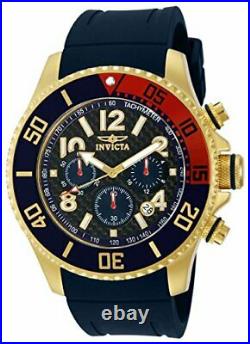Invicta Men's 13730 Pro Diver Quartz Chronograph Black Dial Blue Strap Watch