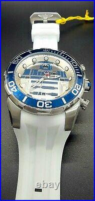 Invicta Men's 35084 Star Wars R2-D2 Limited Edition Silver Tone/White Band Watch