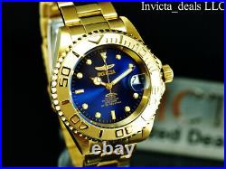 Invicta Men's 40mm Pro Diver AUTOMATIC NH35A BLUE Dial 18K Gold Plated SS Watch