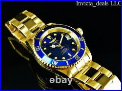 Invicta Men's 40mm Pro Diver SUBMARINER AUTOMATIC BLUE DIAL Gold Tone SS Watch