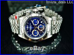 Invicta Men's 40mm SPEEDWAY DRAGSTER Chrono Blue Dial Silver Tone SS 200M Watch