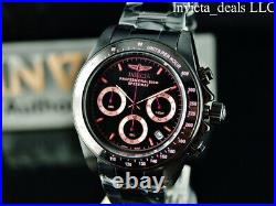 Invicta Men's 40mm SPEEDWAY DRAGSTER Chronograph Black & Pink Tone SS 200m Watch