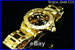 Invicta Men's 43mm Pro Diver AUTOMATIC NH35A BROWN Dial 18K Gold Plated SS Watch