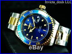 Invicta Men's 43mm Pro Diver SUBMARINER Blue Dial Gold Two Tone 200m SS Watch