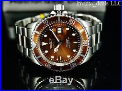 Invicta Men's 43mm Pro Diver SUBMARINER Brown Dial Silver Tone 200m SS Watch